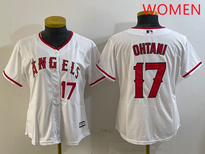 Women Los Angeles Angels #17 Ohtani White Game 2025 Nike MLB Jersey style 1->women mlb jersey->Women Jersey